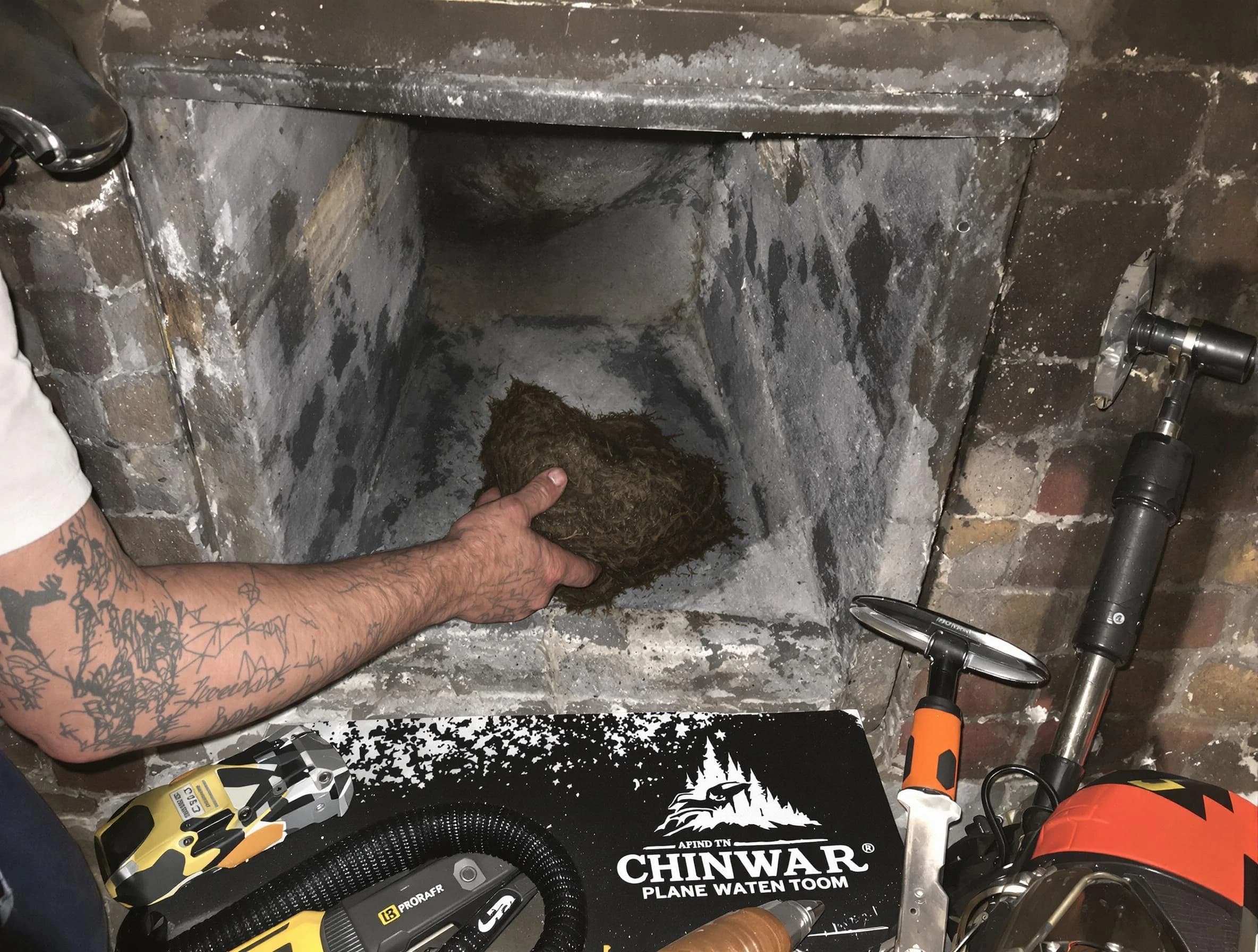 Lake Land'Or Chimney Sweep safely removing debris and screening chimney in Lake Land'Or, VA