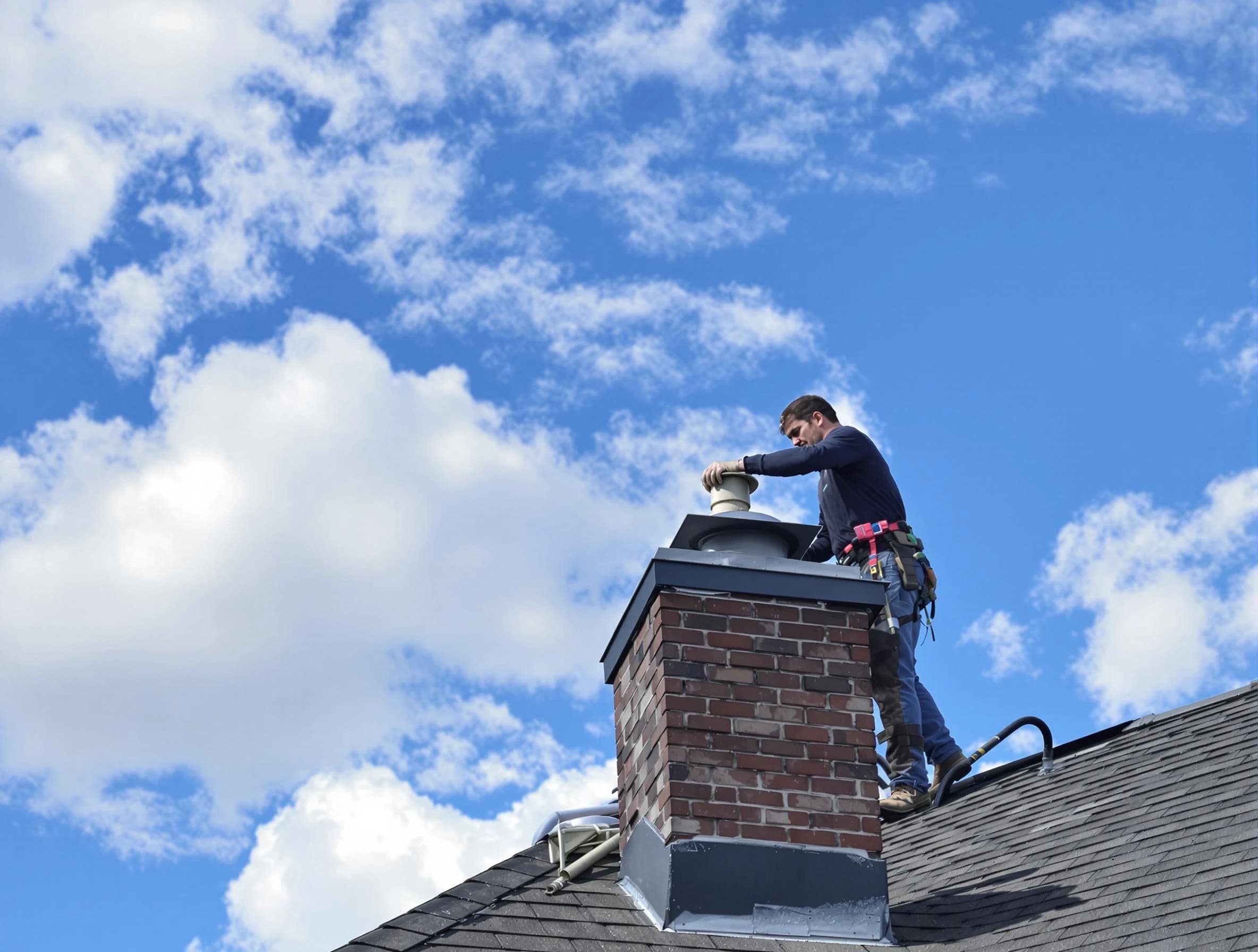 Lake Land'Or Chimney Sweep installing a sturdy chimney cap in Lake Land'Or, VA