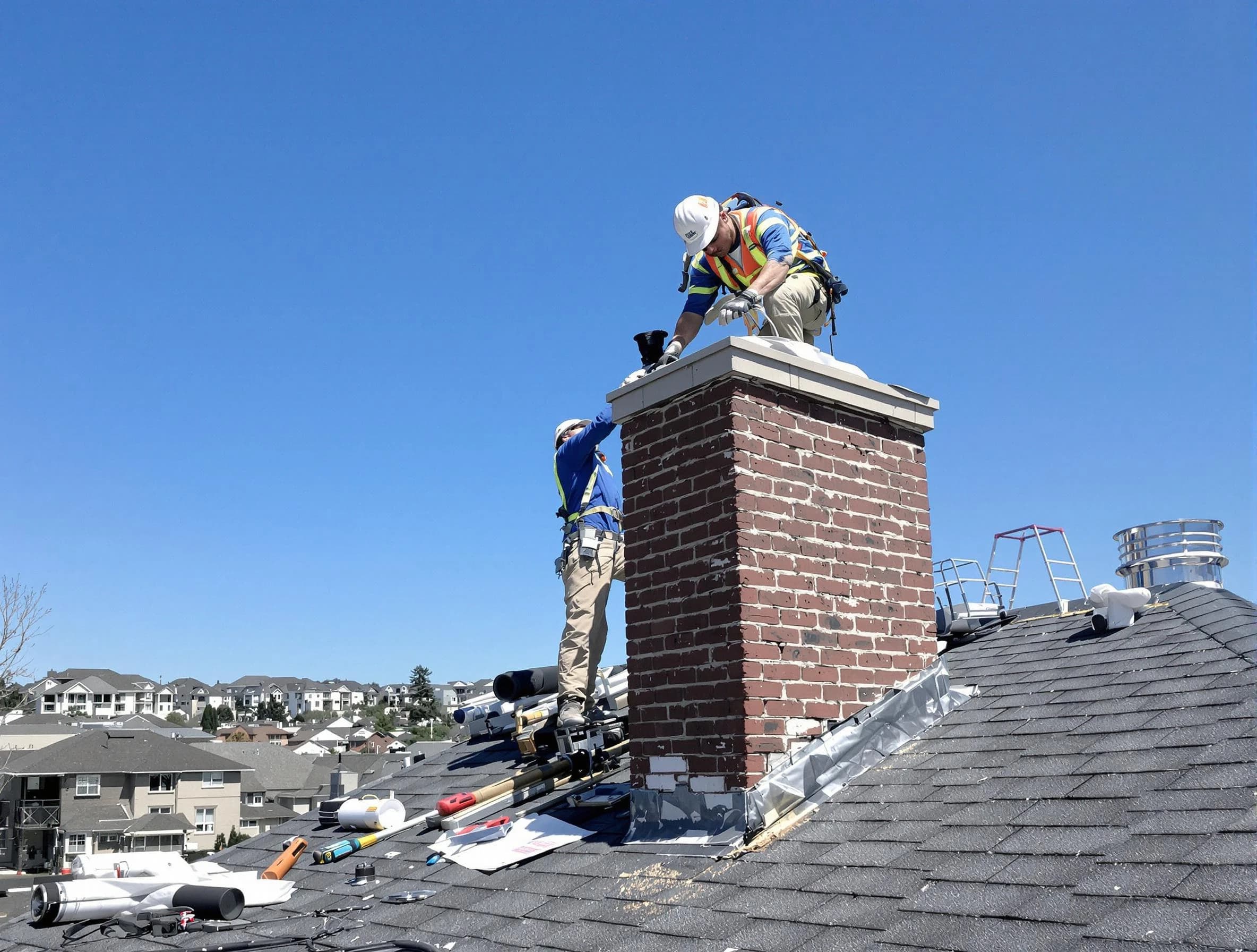 Lake Land'Or Chimney Sweep repairing a chimney crown in Lake Land'Or, VA