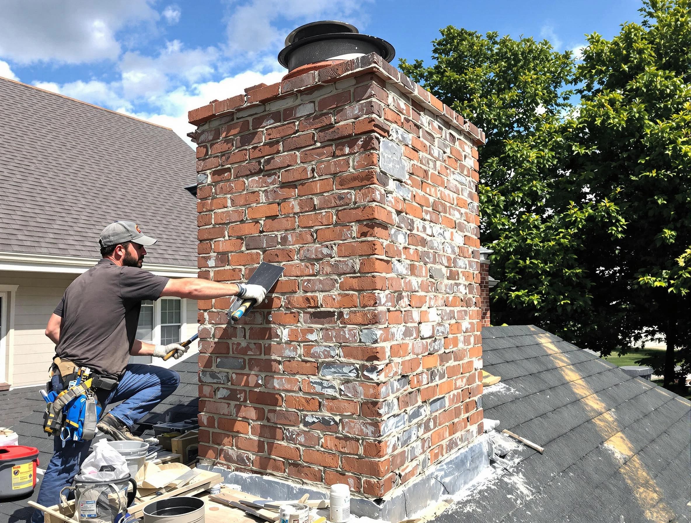 Completed chimney rebuild by Lake Land'Or Chimney Sweep in Lake Land'Or, VA