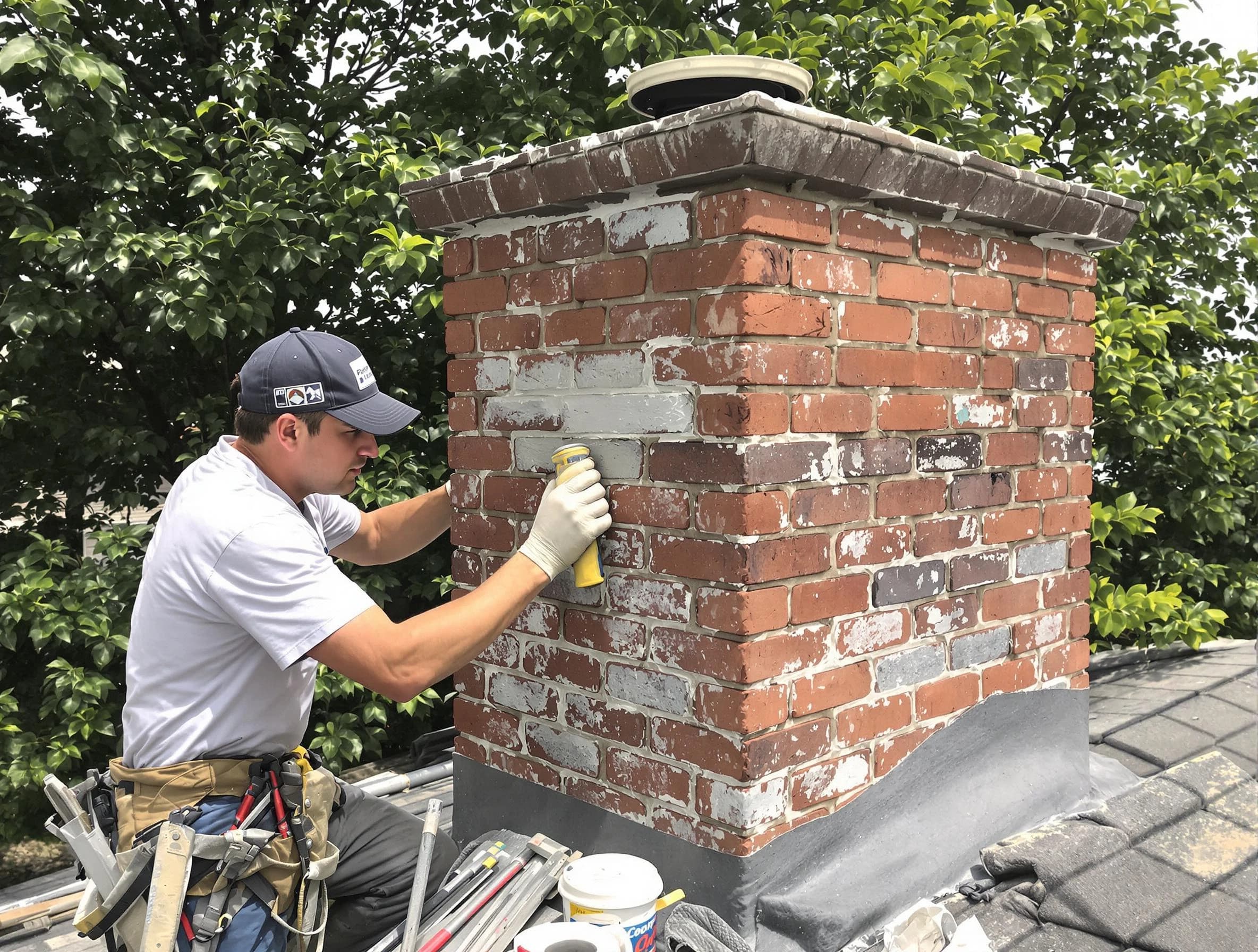 Lake Land'Or Chimney Sweep restoring an aging chimney in Lake Land'Or, VA