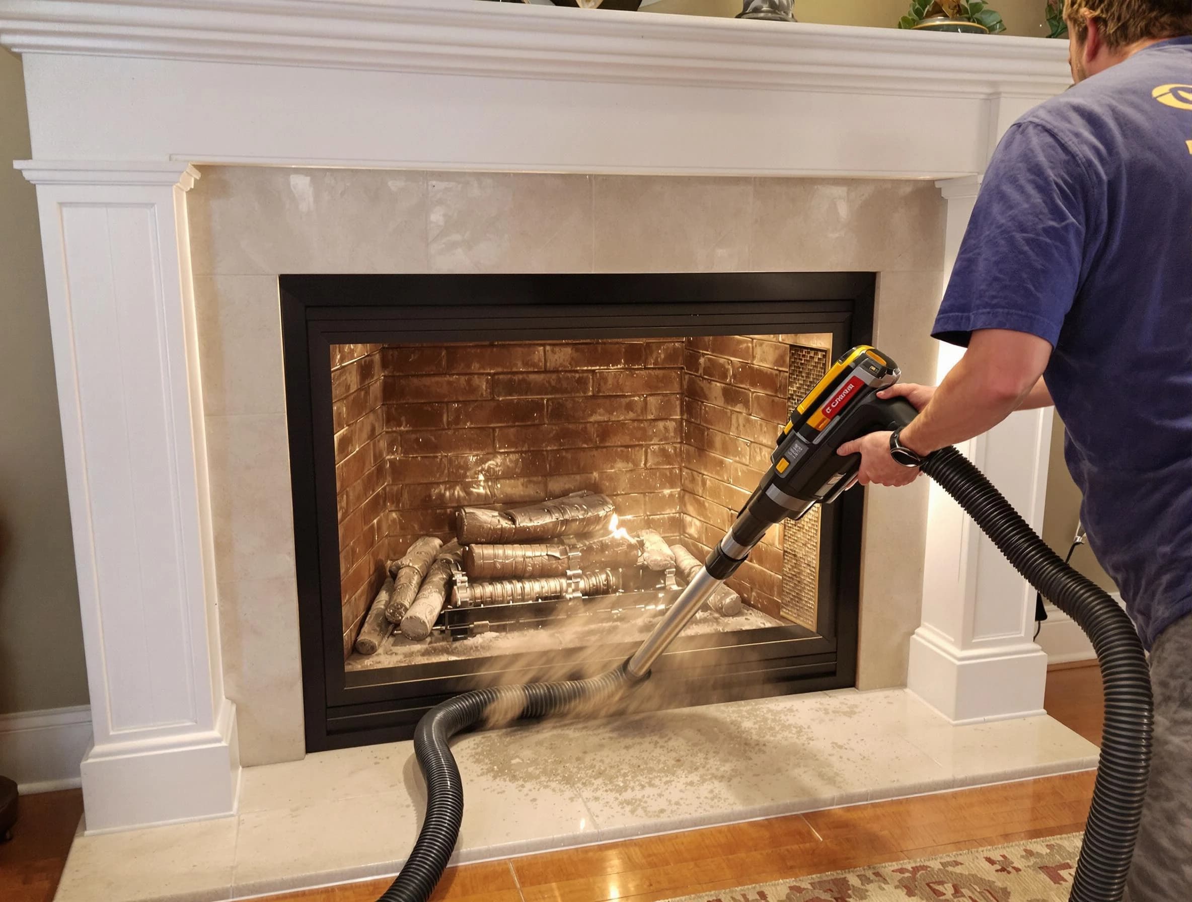 Fireplace cleaning performed by Lake Land'Or Chimney Sweep in Lake Land'Or, VA
