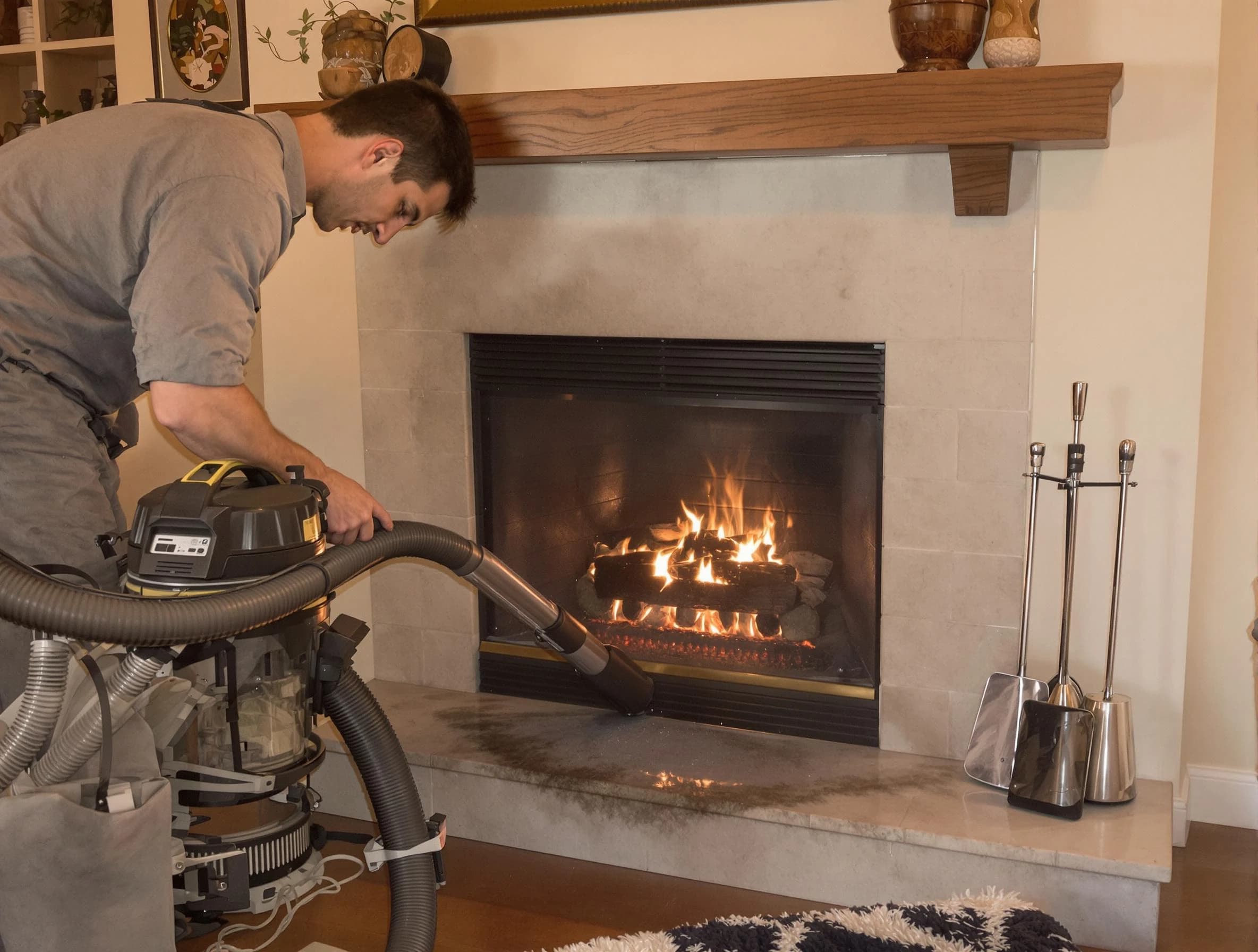 Routine fireplace upkeep by Lake Land'Or Chimney Sweep in Lake Land'Or, VA