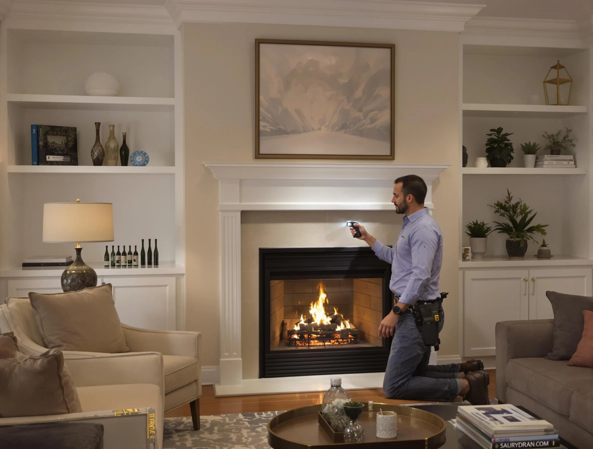 Lake Land'Or Chimney Sweep conducting a fireplace safety inspection in Lake Land'Or, VA