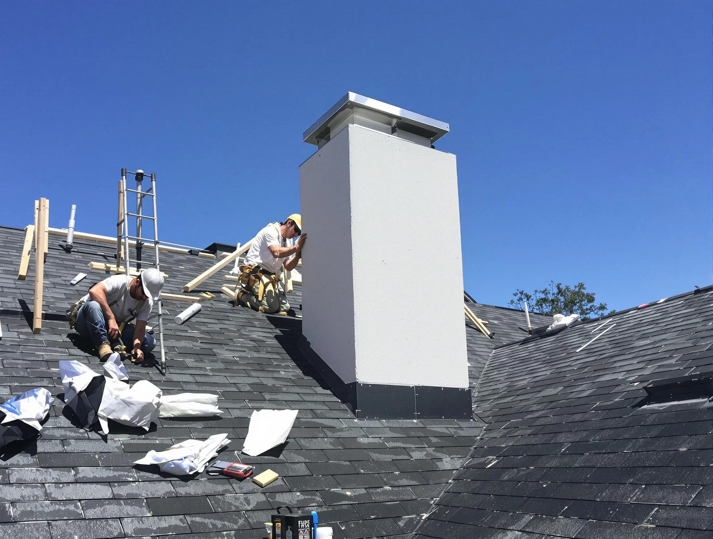 Lake Land'Or Chimney Sweep crew installing a new chimney in Lake Land'Or, VA