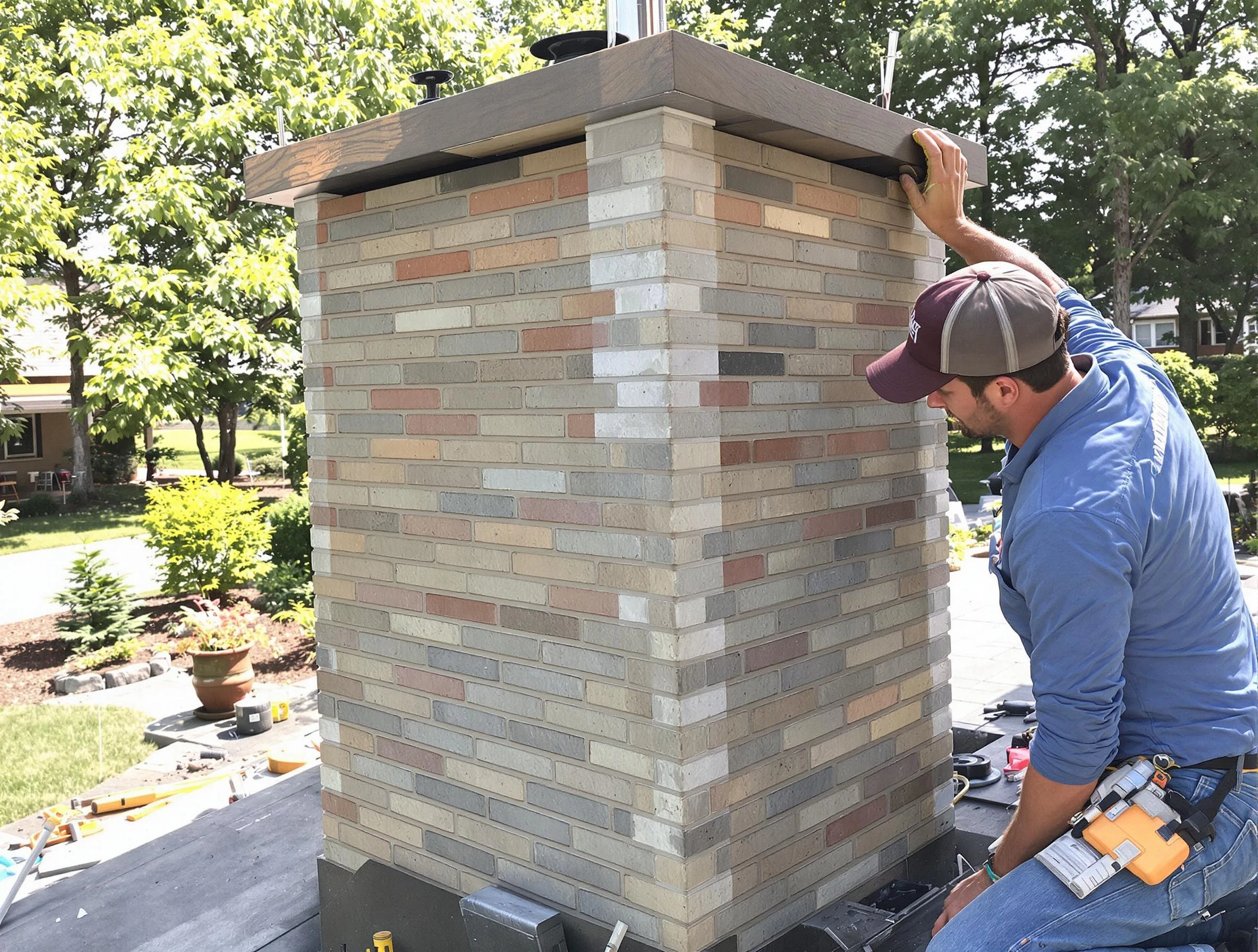 Lake Land'Or Chimney Sweep completing a modern chimney remodel in Lake Land'Or, VA