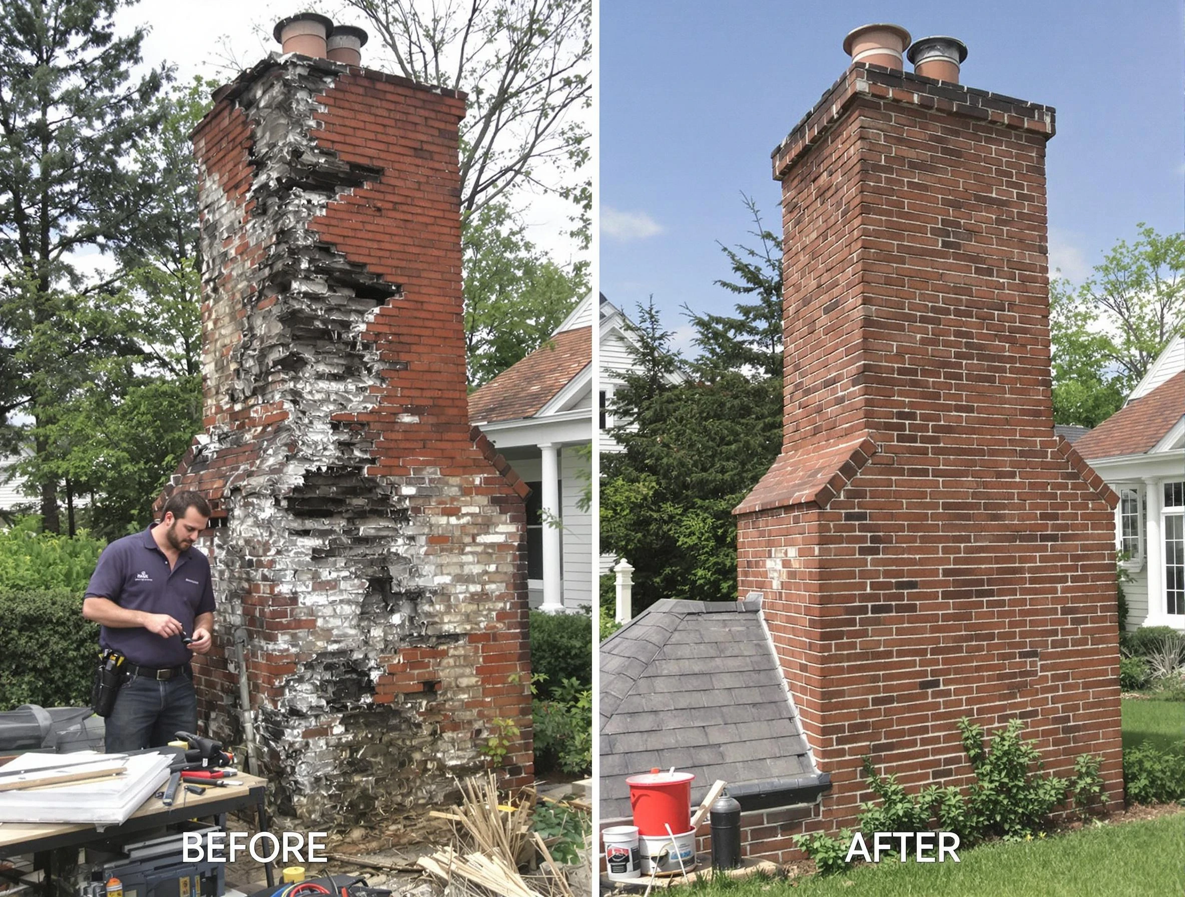 Lake Land'Or Chimney Sweep performing a full chimney restoration in Lake Land'Or, VA